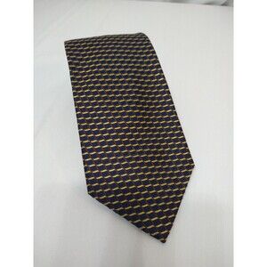 Andrew Fezza New York Necktie 100% Silk Handmade Geometric navy gold red tie